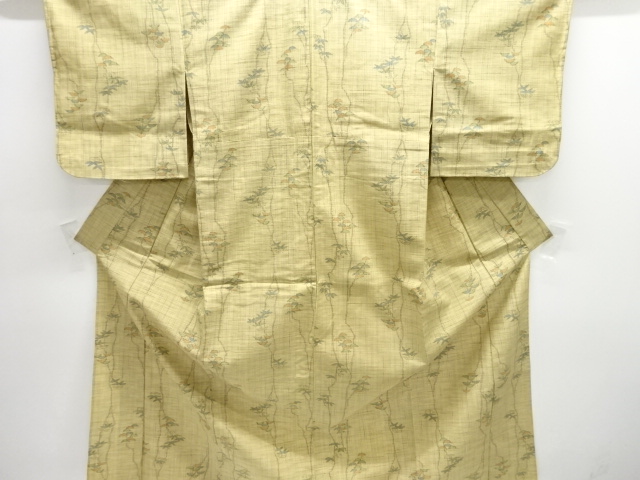 JAPANESE KIMONO / ANTIQUE KIMONO / SILK / HITOE TSUMUGI / WOVEN PINE BAMBOO GRASS